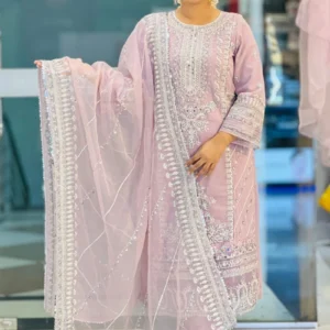 Tea Rose Color Shree Catalogue Georgette Santoon Organza K-1919