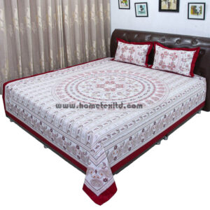 Bed Sheet nokshi katha Red RTP