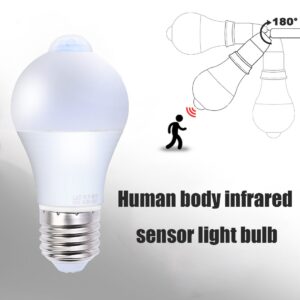E27 Smart Sensor Night LED Light Bulb Smart PIR Motion Sensor Lamp For Stair Toilet Porch Garage Balcony Bathroom