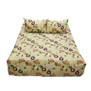 Olive Flower Bed Sheet