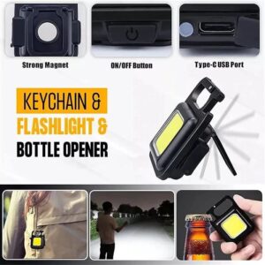 Multifunction Mini COB Keychain Light - USB Rechargeable Emergency Lamps | Outdoor Gear Pro