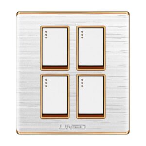 Uni White 4 Gang 1 Way Switch