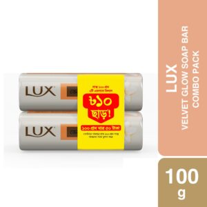 লাক্স সোপ বার ভেলভেট গ্লো 100 গ্রাম (কম্বো প্যাক) l Lux Soap Bar Velvet Glow 100g (Combo Pack)