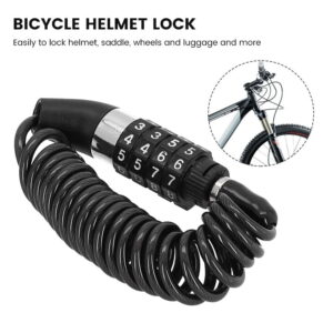 Helmet Lock 4 Digit Combination password Changeable Strong Cable